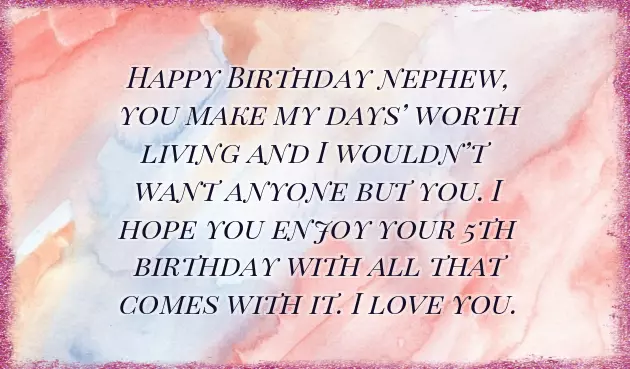5Th Birthday Wishes For Nephew 5Th Birthday Wishes For Nephew