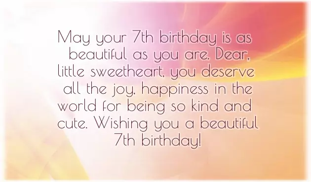 Birthday Greetings 7 Years Old Girl