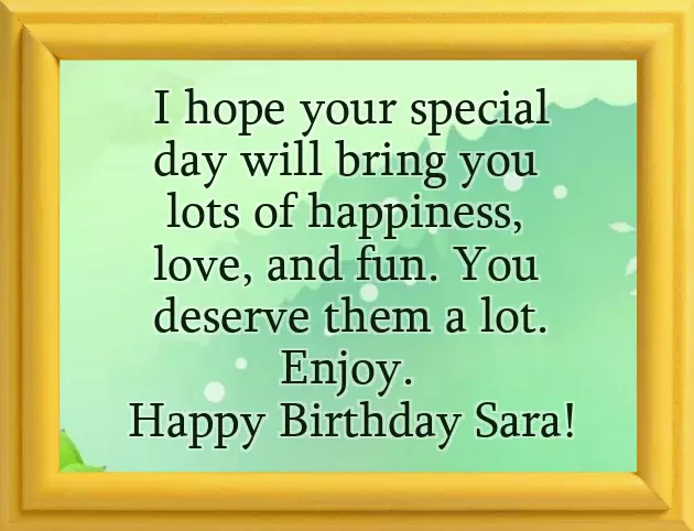 Happy Birthday Dear Sara