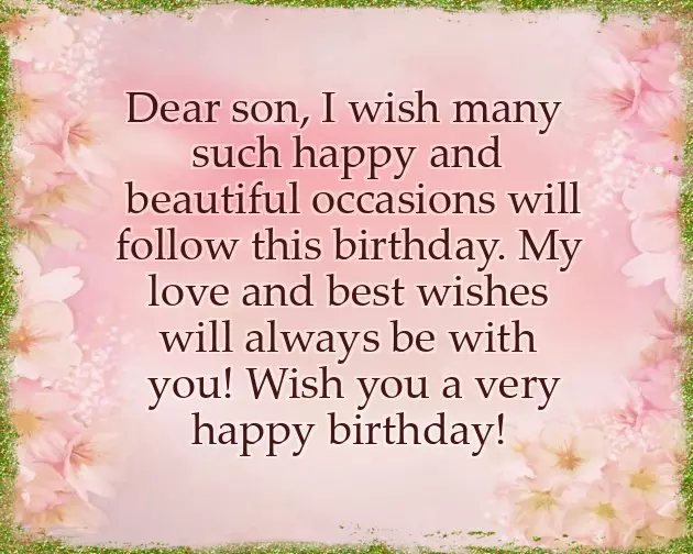 Happy Birthday Note To Son