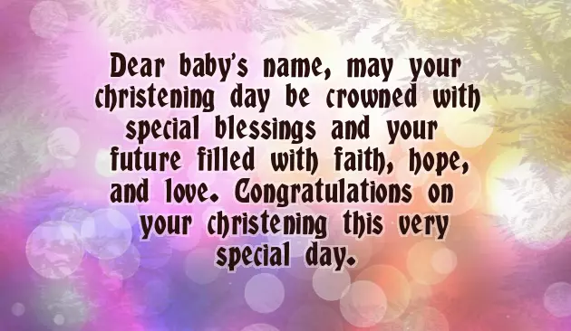 Baptism Congratulations Messages