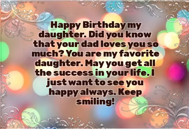 Greetings To My Daughter Birthday