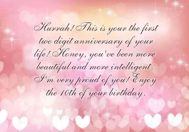 Birthday Wishes To 10 Years Old Girl