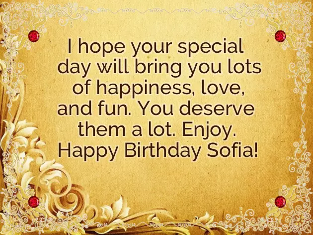 Happy Birthday To Sofia Happy Birthday To Sofia