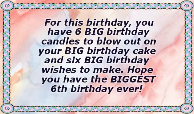 Birthday Wish For 6 Year Old Boy