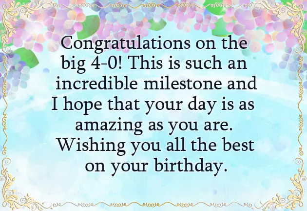 40Th Bday Wishes 40Th Bday Wishes