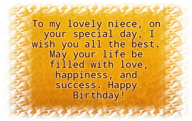 Birthday Wishes To A Dear Niece
