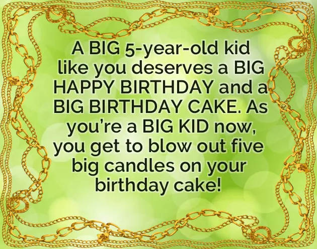 Happy Birthday 5 Year Old Boy