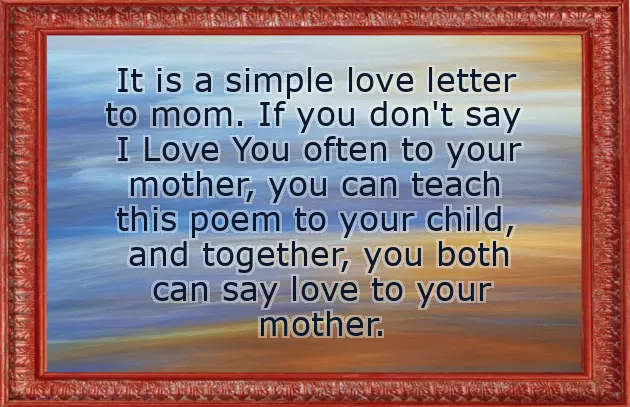 Poem For My Mom Poem For My Mom