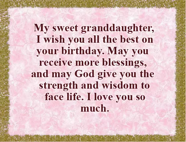 Birthday Blessings For My Granddaughter