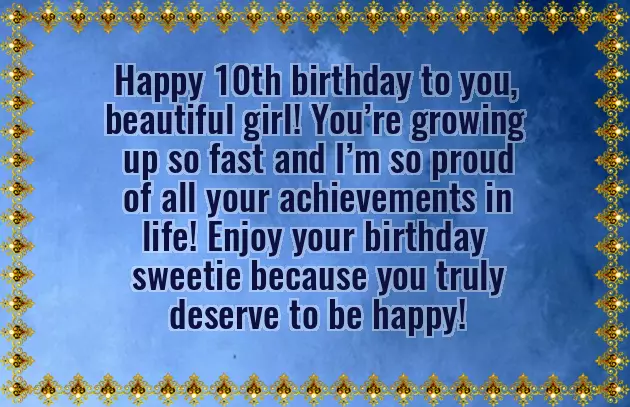 Birthday Wishes For My 10 Year Old Daughter