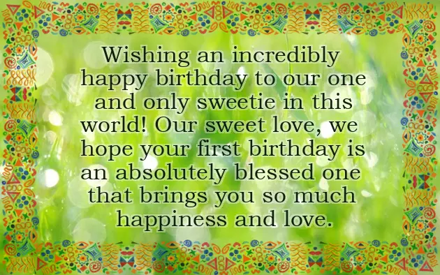 1St Birthday Wishes For My Baby Girl