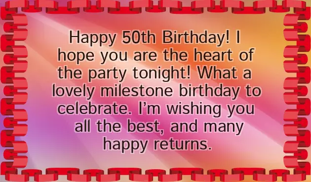 50Th Birthday Wishes For A Woman