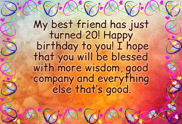 20Th Birthday Wishes For Best Friend Girl 20Th Birthday Wishes For Best Friend Girl