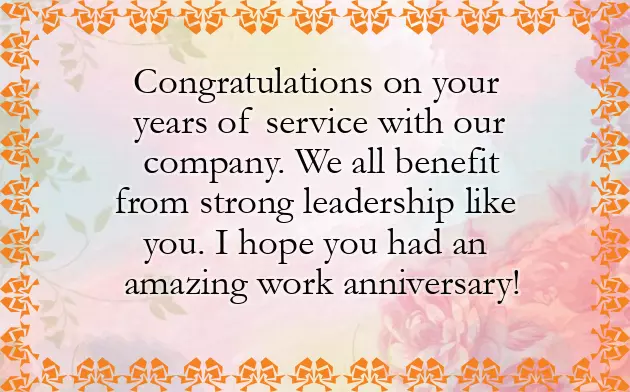 Congratulations To Colleague On Work Anniversary