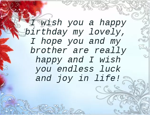 Birthday Wish To Brother Wife Birthday Wish To Brother Wife