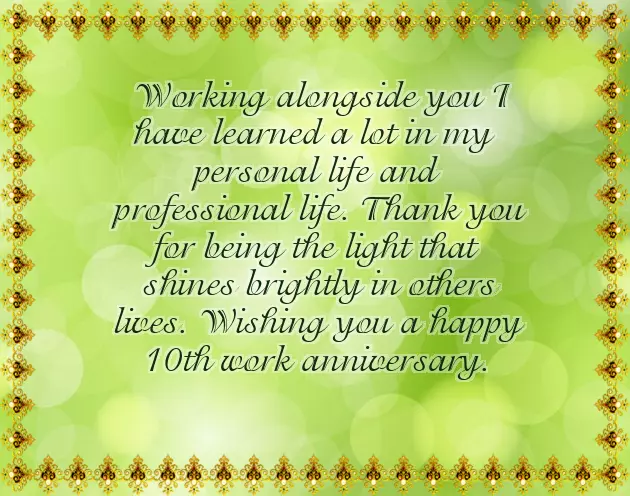 Congratulating Someone On Work Anniversary