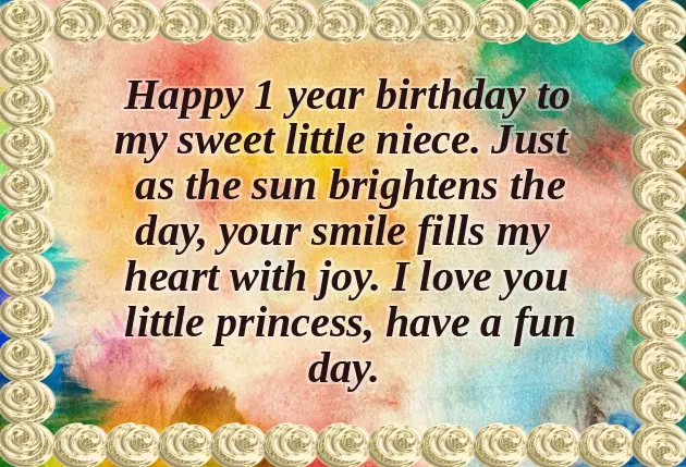 Birthday Wishes For A One Year Old Niece Birthday Wishes For A One Year Old Niece