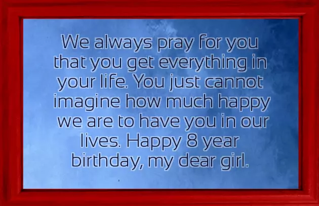 Birthday Wishes For 8 Year Old Daughter