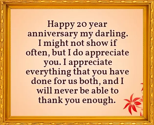 Happy 20Th Wedding Anniversary Wishes Happy 20Th Wedding Anniversary Wishes