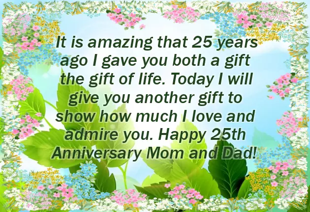 Happy 25Th Anniversary To Parents Happy 25Th Anniversary To Parents