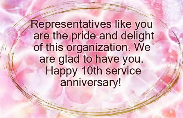 Congratulations Completing 10 Years Service Congratulations Completing 10 Years Service