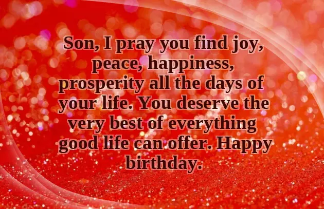 Blessing To Son On His Birthday