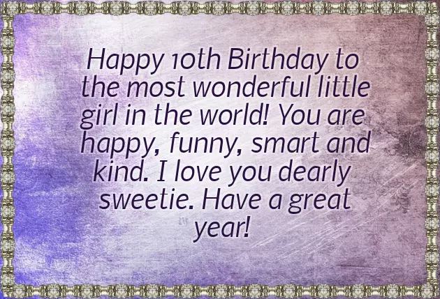 10Th Birthday Wishes To Daughter 10Th Birthday Wishes To Daughter