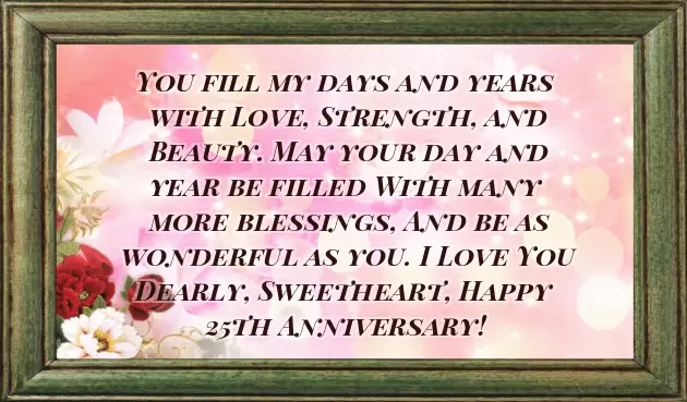 25Th Anniversary Wishes For Parents In English
