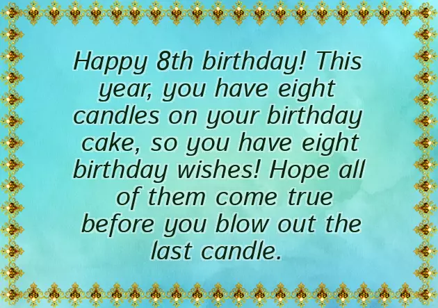 Happy Birthday To 8 Year Old Happy Birthday To 8 Year Old
