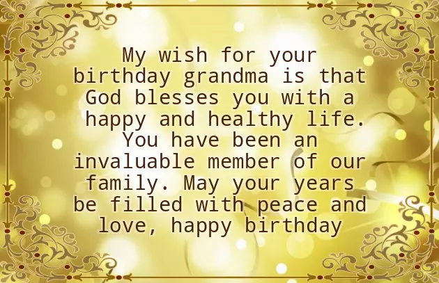 Happy Birthday Wishes To My Grandmother