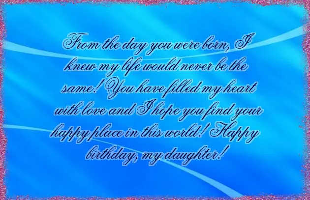 Happy Birthday To My Sweet Daughter