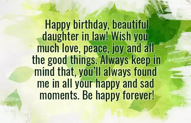 Happy Birthday To The Best Daughter In Law