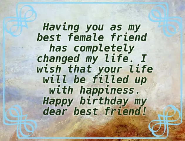 Wish Happy Birthday To Best Friend Girl