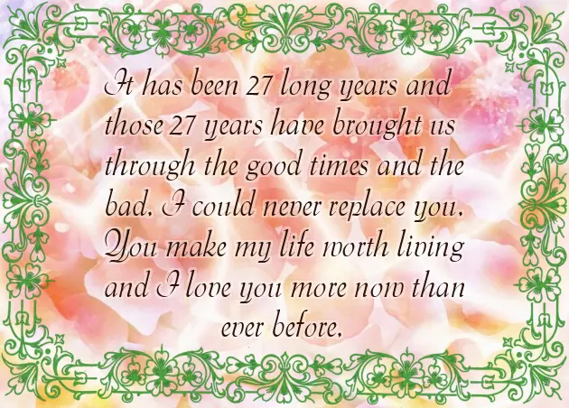 27Th Wedding Anniversary 27Th Wedding Anniversary