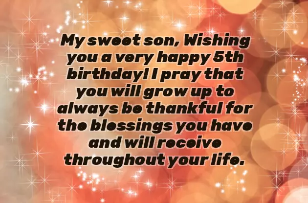 5Th Birthday Wishes For Son 5Th Birthday Wishes For Son