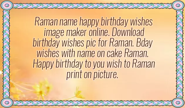 Happy Birthday Raman Wishes