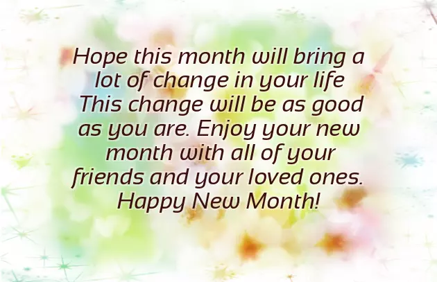 Sweet New Month Message Sweet New Month Message