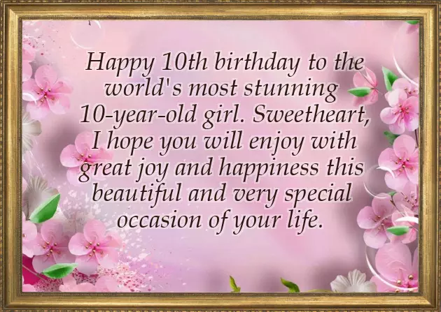 Birthday Wishes To 10 Years Old Girl