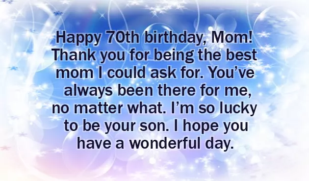 70Th Birthday Wishes For Mom