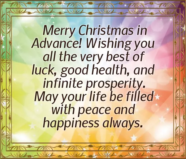 Advance Xmas Wishes Advance Xmas Wishes