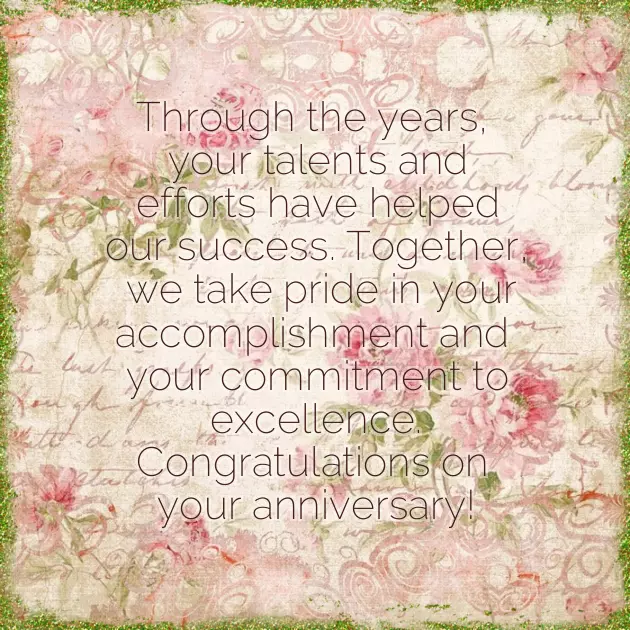 Congratulations 15 Years Of Service