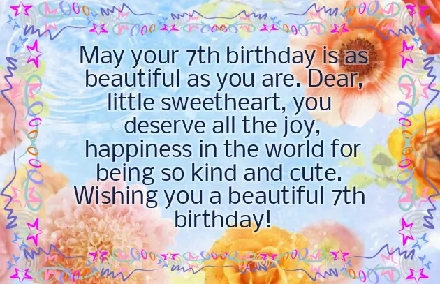 7Th Birthday Wishes For Girl 7Th Birthday Wishes For Girl