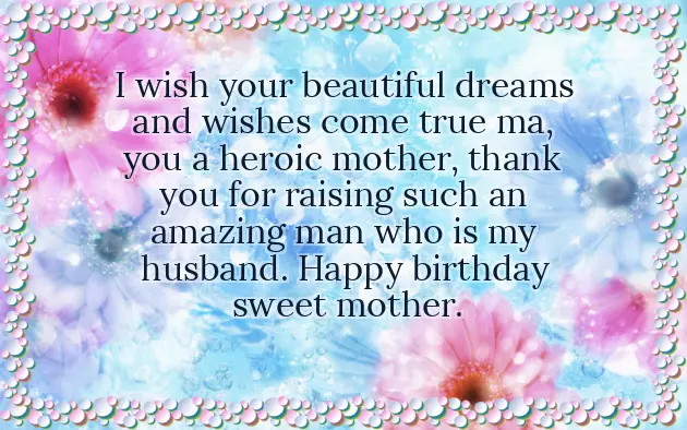 Birthday Text For Mother In Law