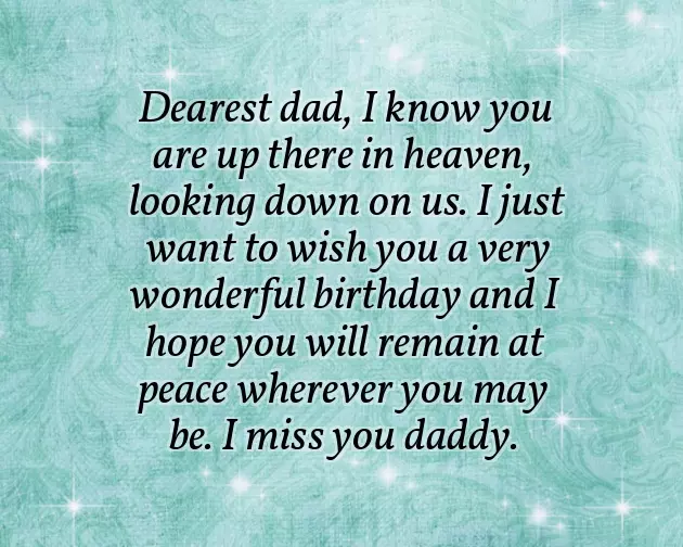 Birthday Greetings For Father In Heaven