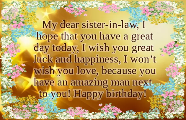 Best Wishes For Sister In Law On Her Birthday