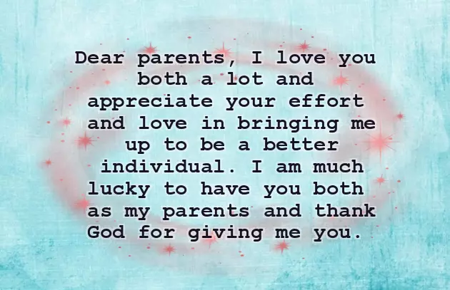 Special Message For Parents