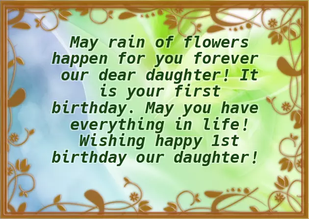 First Birthday Daughter Wishes First Birthday Daughter Wishes
