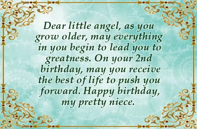 2 Year Niece Birthday Wishes