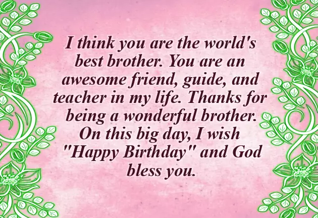 Happy Birthday Bhai In English